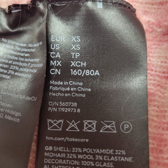 Embellished-Mohair-Blend-Cardigan-by-Rabanne Chic Pink Embellished Cardigan XS - Picture 11 of 12